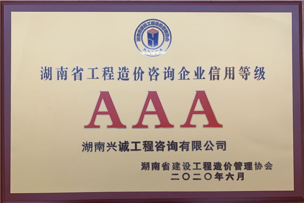 湖南省工程造价咨询企业信用等级
